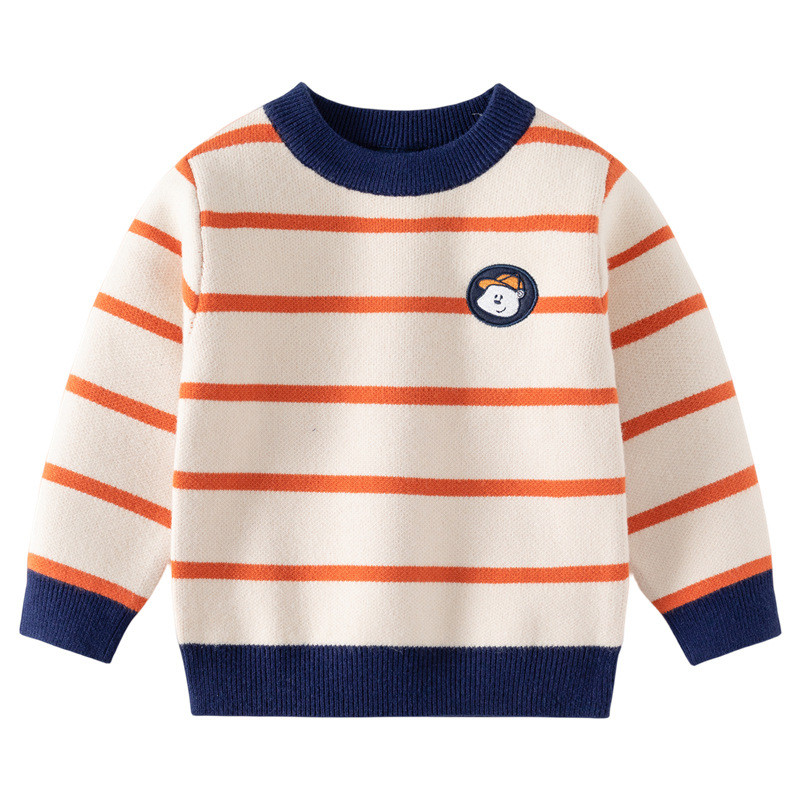 Νέο ριγέ πουλόβερ για αγόρια Φθινόπωρο Χειμώνας 2023 με Παιδικό Πουλόβερ Παιδικά Ρούχα Κορεατικού στυλ