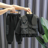 Costum băieți Hanorace + Pantaloni Bumbac 2 buc/Seturi 2023 Primăvară fierbinte Toamnă Se îngroșează Sport Seturi Copii Respirabil Îmbrăcăminte pentru copii