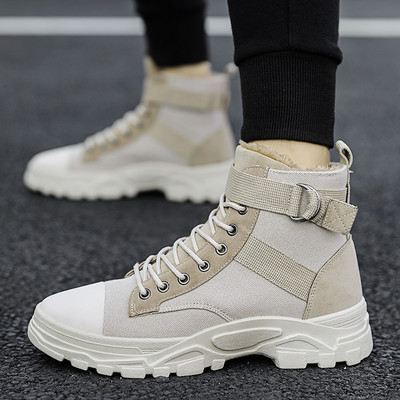 Cizme groase de exterior, 2023, pantofi pentru bărbați, catifea de iarnă, pantofi din bumbac calduri, pentru bărbați, din pânză, cu șireturi, cizme pentru bărbați, la jumătatea gambei, cizme scurte de zăpadă