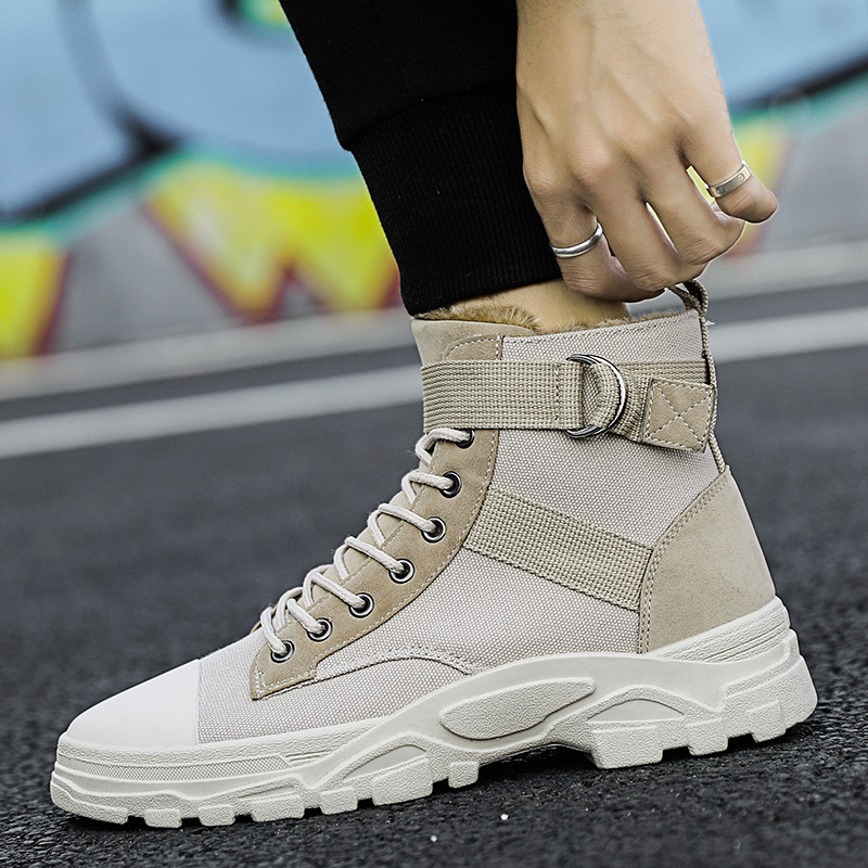 Cizme groase de exterior, 2023, pantofi pentru bărbați, catifea de iarnă, pantofi din bumbac calduri, pentru bărbați, din pânză, cu șireturi, cizme pentru bărbați, la jumătatea gambei, cizme scurte de zăpadă