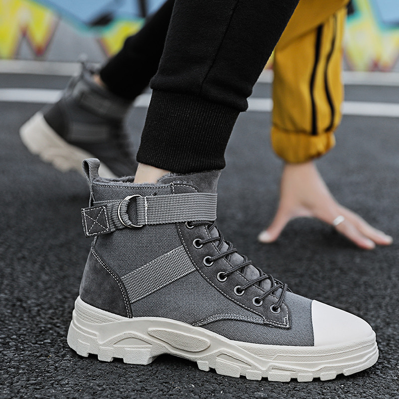 Cizme groase de exterior, 2023, pantofi pentru bărbați, catifea de iarnă, pantofi din bumbac calduri, pentru bărbați, din pânză, cu șireturi, cizme pentru bărbați, la jumătatea gambei, cizme scurte de zăpadă