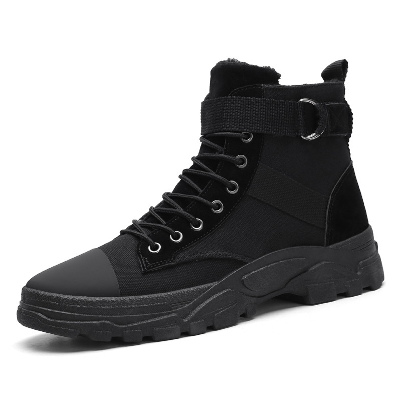 Cizme groase de exterior, 2023, pantofi pentru bărbați, catifea de iarnă, pantofi din bumbac calduri, pentru bărbați, din pânză, cu șireturi, cizme pentru bărbați, la jumătatea gambei, cizme scurte de zăpadă