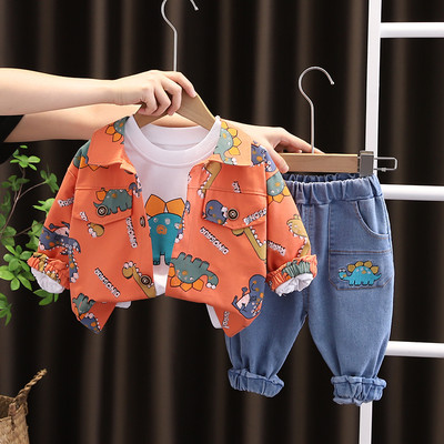 Sügisesed Lasteriided Beebipoistele Jope ülikond T-särk Püksid 3tk/komplekt Kevadel Lasteriided Väikelaste Spordirõivad 0-4 a.