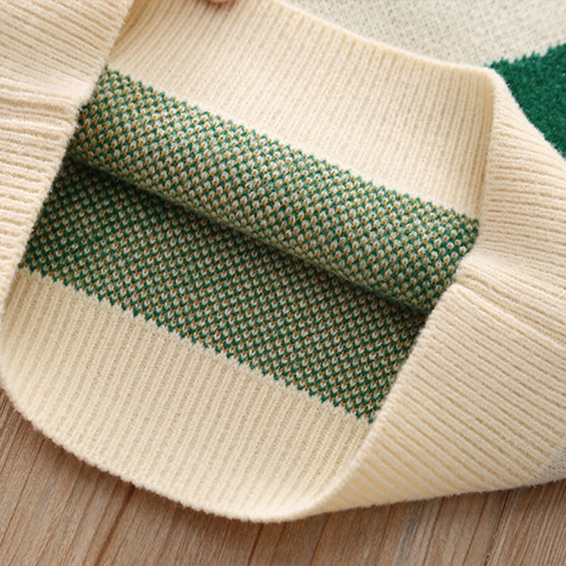 Νέα χειμωνιάτικα βρεφικά ρούχα καρό παιδικά πουλόβερ για κορίτσια Φθινοπωρινό χαριτωμένο πουλόβερ μακρυμάνικο για παιδιά με λαιμόκοψη Κορυφαία παιδικά ρούχα GY09041