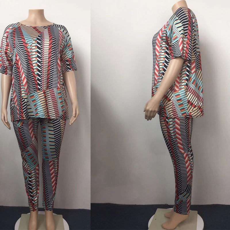 Seturi de 2 piese de vară Ținute pentru femei Costume de tricou și pantaloni Îmbrăcăminte de casă ocazională Seturi de potrivire de dimensiuni mari Vânzare cu ridicata Dropshipping