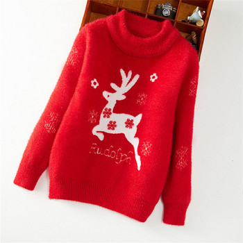 Ελαφάκια για κορίτσια πουλόβερ Παιδικά χριστουγεννιάτικα πουλόβερ Χοντρό ζεστό πλεκτό βαμβακερό μακρυμάνικο πουλόβερ Μπλούζες για παιδιά μόδας ρούχα