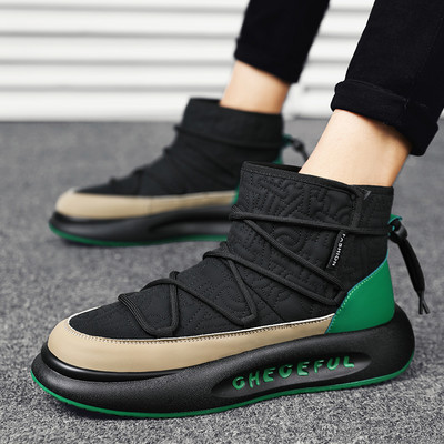 Vabaaja lumesaapad 2023 Meeste jalanõud Talvine pahkluu Meeste plüüsist puuvillased jalanõud platvormsaapad soojad libisemiskindlad tossud meeste kingad Botas