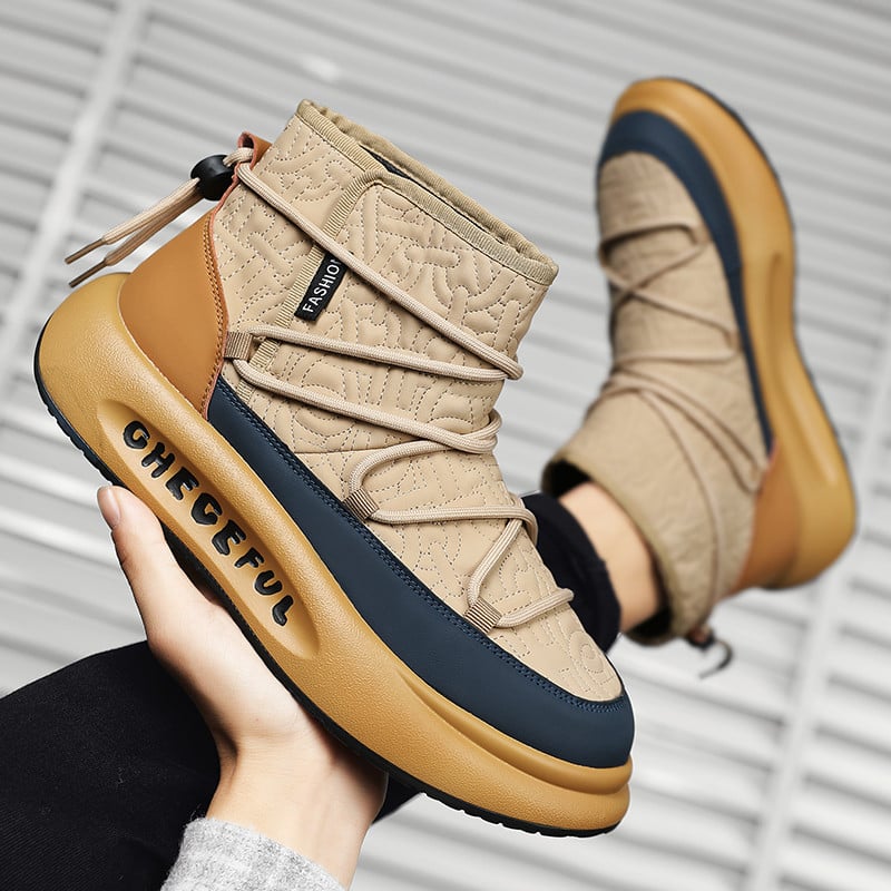 Vabaaja lumesaapad 2023 Meeste jalanõud Talvine pahkluu Meeste plüüsist puuvillased jalanõud platvormsaapad soojad libisemiskindlad tossud meeste kingad Botas