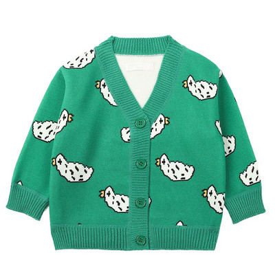 2023 Nou Toamnă Iarnă Fete Băieți Decolteu în V Casual Fleece Tricotat Pulovere Bebeluși Copii Desene Animate Copii Cardigan