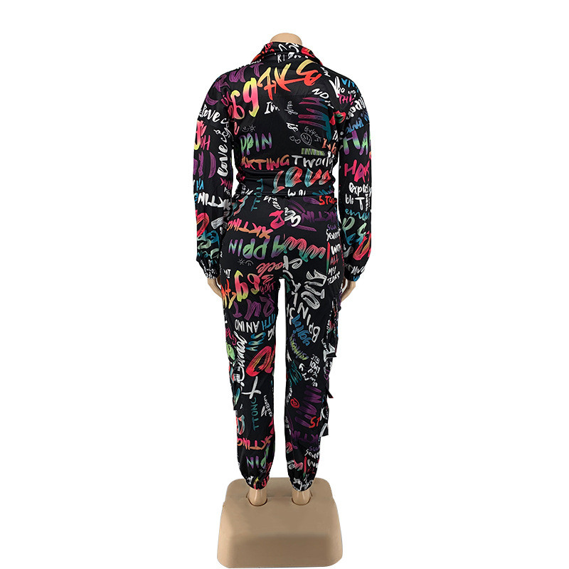 2 Σετ δύο τεμαχίων Γυναικεία φόρμα φόρμας σε μεγάλο μέγεθος Σετ μακρυμάνικο φαρδύ πουλόβερ και παντελόνι Σετ γενεθλίων Χονδρική Dropshipping