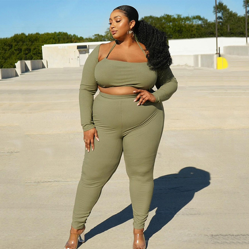 Σέξι ρούχα για γυναικεία νυχτερινά κλαμπ Πράσινα ρούχα μακρυμάνικο γιλέκο και παντελόνι σε συντομογραφία κοστούμι 3 τεμαχίων Dropshipping χονδρική