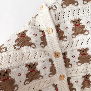 Ρούχα για μωρά φθινοπωρινά κινούμενα σχέδια Bear print πουλόβερ Παιδική ζακέτα Κορεατικά φαρδιά μαλακά πλεκτά παλτό Παιδικά αγόρια κορίτσια πουλόβερ