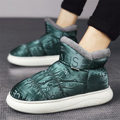 Cizme de zăpadă pentru bărbați, iarnă, pantofi sport noi, înalți, pantofi casual de modă, blană, bumbac, calduri, confortabile, bărbați, modă, puf, țesătură caldă
