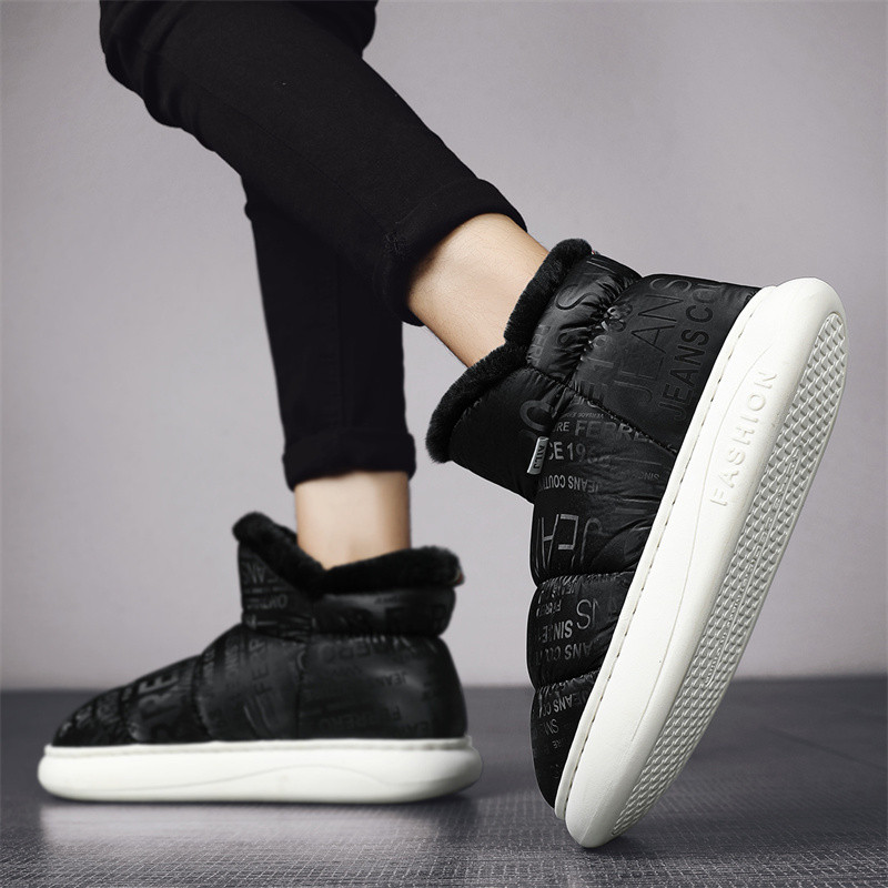 Meeste Lumesaapad Talvised Uued Kõrged Spordijalatsid Mood vabaajajalatsid Karusnahast Puuvillane Soe Mugav Meeste Mood Ule Kangas Soe