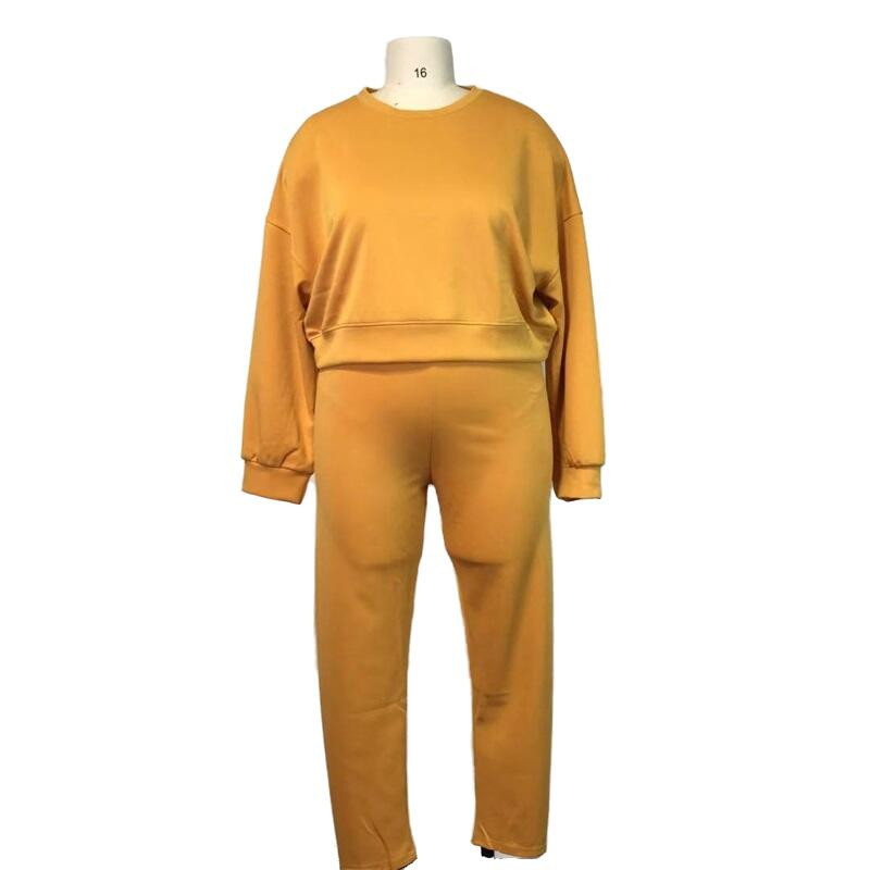 Σετ παντελονιών δύο τεμαχίων με μακρυμάνικο πουλόβερ και κολάν γυναικεία ρούχα σε μεγάλο μέγεθος και γυναικεία φόρμα τζόκινγκ Χονδρική Dropshipping