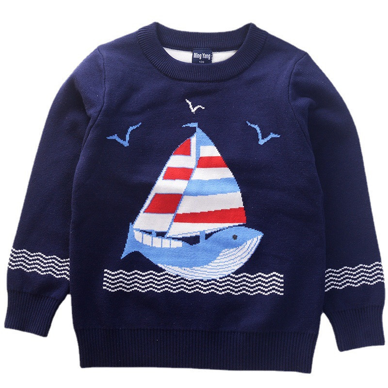 2023 Νέο Φθινόπωρο Χειμώνας Παιδικά Πλεκτά Πουλόβερ με κινούμενα σχέδια Παιδικά Βρεφικά αγόρια Πουλόβερ διπλό πλεκτό βαμβακερά ρούχα για νήπια 2-7 ετών