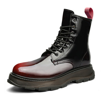 Πλατφόρμα Ανδρικές Μπότες 2023 Ανδρικά Παπούτσια Χειμερινά Μποτάκια Ανδρικά ντεγκραντέ γυαλιστερά παπούτσια μοτοσικλέτας βρετανικό στυλ για περπάτημα