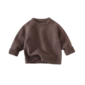 Κοριτσίστικο πουλόβερ Νέο φθινόπωρο 2023 Παιδική μπουτίκ Ρούχα Απλό στυλ Κορεατικής λαιμόκοψης μονόχρωμη μόδα Casual πλεκτά παντού