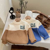 Φθινόπωρο 2023 Χειμώνας Νέο Αντίθετο Χρώμα Επώνυμα Πουλόβερ για αγόρια Ευέλικτο πλεκτό πουλόβερ για κορίτσια Νέα ωραία ρούχα GY08211
