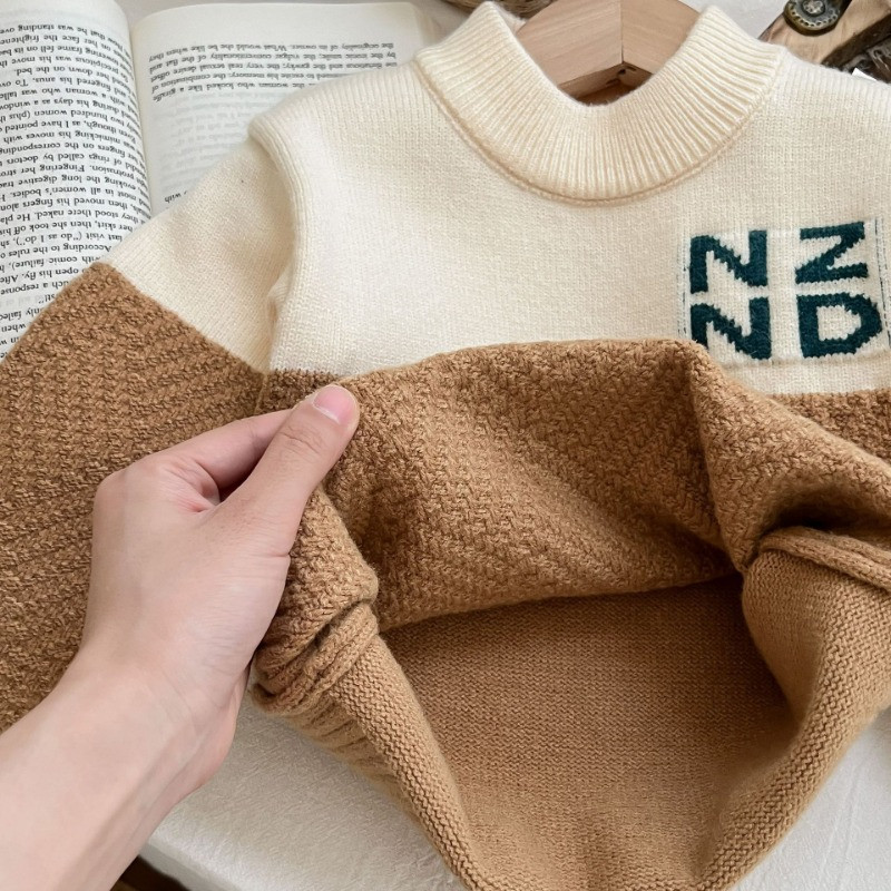 Φθινόπωρο 2023 Χειμώνας Νέο Αντίθετο Χρώμα Επώνυμα Πουλόβερ για αγόρια Ευέλικτο πλεκτό πουλόβερ για κορίτσια Νέα ωραία ρούχα GY08211