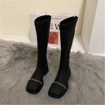 2023. aasta talv Uus Mix Color Naiste Pikad Saapad Mood Lamedad Kontsad Kandilised varvas Põlv Kõrge Saabas Tagant Tõmblukk Ratsasaabas