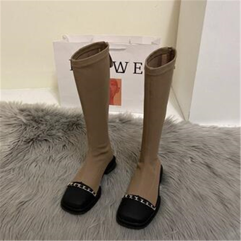 2023. aasta talv Uus Mix Color Naiste Pikad Saapad Mood Lamedad Kontsad Kandilised varvas Põlv Kõrge Saabas Tagant Tõmblukk Ratsasaabas
