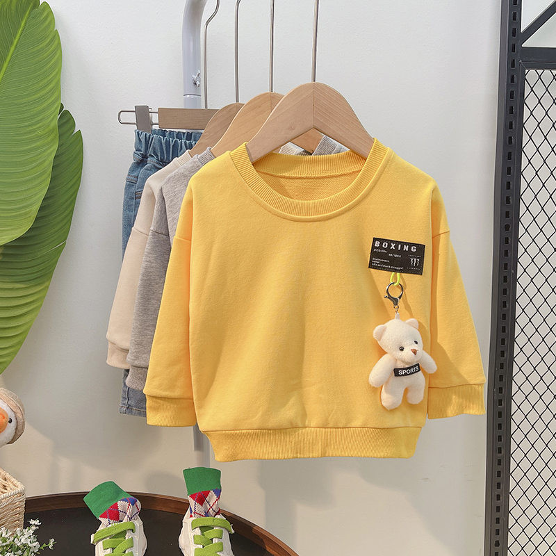 Ανοιξιάτικα μωρά αγόρια Παιδικά ρούχα Φόρμες για νήπια Ρούχα Μακρυμάνικο μπλουζάκι καρτούν Τζιν Σετ Βαμβακερά κοστούμια 0-5 ετών