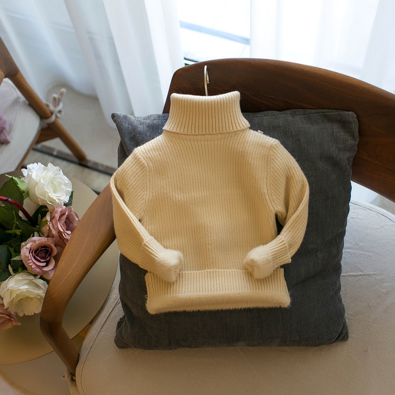 MILANCEL Talvised Laste Kampsunid Karusnahast vooder Tüdrukutele Kampsunid Turtleneck Poiste kudumid