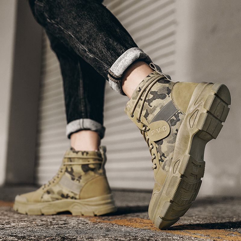 Στρατιωτικές μπότες παραλλαγής φθινοπώρου 2023 Ανδρικά παπούτσια εργασίας υψηλής ποιότητας, αντιολισθητικά Botas Mujer Ανδρικά παπούτσια Μπότες πλατφόρμας Ανδρικά παπούτσια