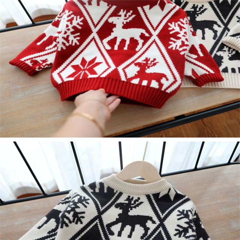 Pulovere de Crăciun pentru băieți și fete Toamnă și iarnă Pulovere noi pentru fete îngroșate Cămașă de jos pentru copii străini