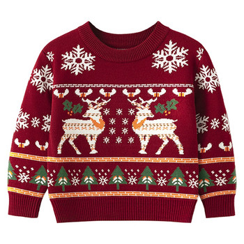 Детски коледни плетива Модни и модерни пуловери за 1-5 години Сладки коледни пуловери за деца Топли, удобни за кожата