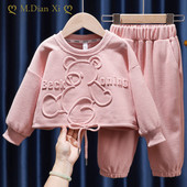 2023 Φθινόπωρο παιδικά ρούχα για κορίτσια Νέα καθημερινή αθλητική φόρμα μακρυμάνικη καρτούν σετ αρκουδάκι Βρεφικά ρούχα Βρεφικά παντελόνια 3-12 ετών