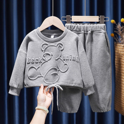 2023 Φθινόπωρο παιδικά ρούχα για κορίτσια Νέα καθημερινή αθλητική φόρμα μακρυμάνικη καρτούν σετ αρκουδάκι Βρεφικά ρούχα Βρεφικά παντελόνια 3-12 ετών