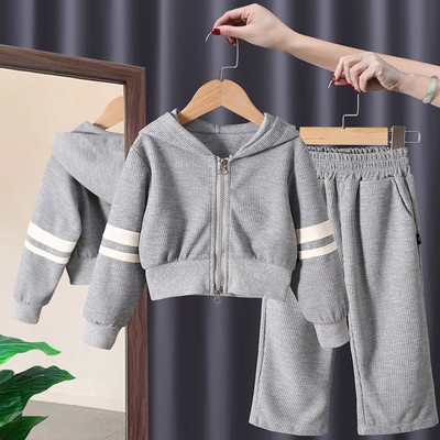 2023 Φθινόπωρο παιδικά ρούχα για κορίτσια Νέα καθημερινή αθλητική φόρμα μακρυμάνικη καρτούν σετ αρκουδάκι Βρεφικά ρούχα Βρεφικά παντελόνια 3-12 ετών