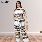 Hulgimüük Dropshipping plusssuuruses seksikad komplektid 4xl 5xl mugavad laia säärega püksid trükitud pitsitaskutega kaheosalised komplektid