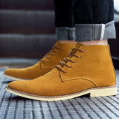 Ανδρικά μποτάκια με κορδόνια 2023 Ανδρικά παπούτσια για όλες τις εποχές Μποτάκια κατά του αστραγάλου κατά σουέτ με μυτερά παπούτσια Casual Ανδρικά κοντά μποτάκια