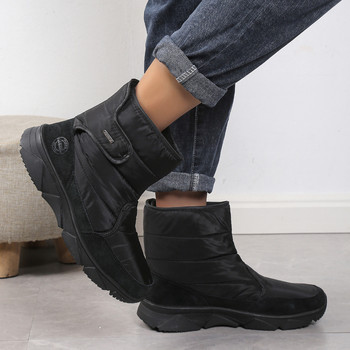 Plus Velvet Ανδρικές Μπότες Νέα Ανδρικά Παπούτσια Εξωτερικής χρήσης Κοντές βαμβακερές μπότες με χοντρή σόλα, αδιάβροχες και αντιολισθητικές Ανδρικές μπότες χιονιού