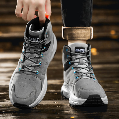 Žieminiai lauko batai Vyriški batai kulkšnis Šilti žygio batai Vyriški madingi aukštakulniai vyriški batai su platforma Laisvalaikio didelio dydžio trumpi batai