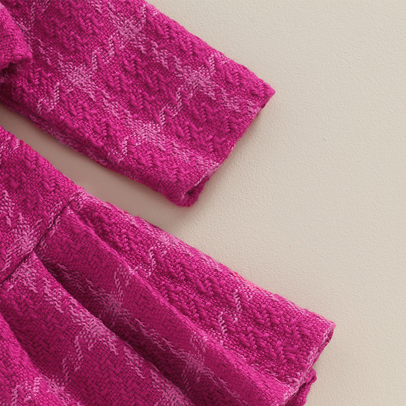 Παιδικά κορίτσια 3-7Y Φθινοπωρινά χειμερινά ρούχα Βρεφικό μακρυμάνικο μπλέιζερ παλτό + καρό πλισέ φούστα + μπερέ σετ Παιδικά ρούχα μόδας