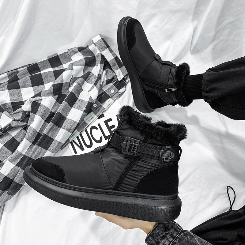 Talvised lumesaapad meestele 2023 Meeste kingad pahkluu Meeste platvormsaapad Trendikas pluss sametpuuvillased kingad soojad lühikesed välissaapad