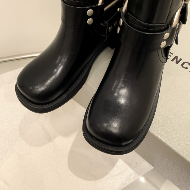 Pantofi Femei 2023 Cizme de damă de înaltă calitate Toamnă Nou Retro Maro Cataramă de curea Cizme înalte cu cap rotund Pantofi gotici la tendință elegantă