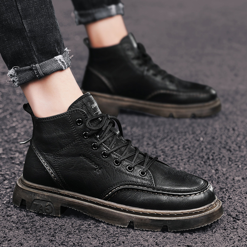 Pluss Velvet pitsilised meeste saapad Uued jalatsid meestele Talvised ehtsast nahast soojad vabaajajalatsid libisemiskindlad kõrged mootorrattasaapad