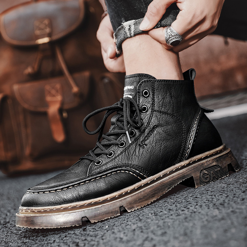 Pluss Velvet pitsilised meeste saapad Uued jalatsid meestele Talvised ehtsast nahast soojad vabaajajalatsid libisemiskindlad kõrged mootorrattasaapad