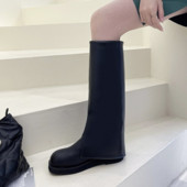 Naiste kõrged saapad ümmarguse ninaga Nahast ja PU-st naiste saapad Brändi disain Naiste kingad Euroopa stiilis püksisaapad Botas De Mujer