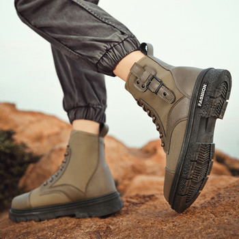 Ανδρικές μπότες με κορδόνια Νέα παπούτσια για άνδρες Φθινοπωρινά δίχτυα που αναπνέουν καθημερινά παπούτσια Κλασικά άνετα ανδρικά μποτάκια μοτοσικλέτας