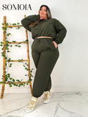 SOMOIA Γυναικεία Φούτερ + Παντελόνι Sports 2 Σετ δύο τεμαχίων Φθινοπωρινή φόρμα πουλόβερ Γυναικεία φούτερ Κοστούμι casual 2023