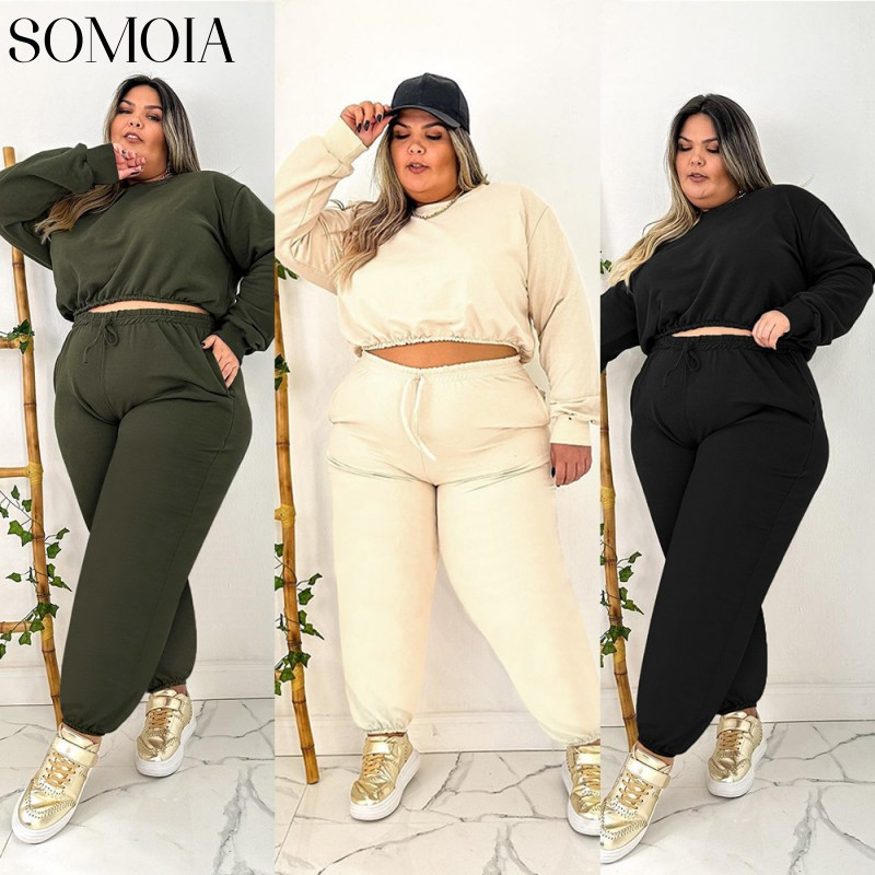 SOMOIA Γυναικεία Φούτερ + Παντελόνι Sports 2 Σετ δύο τεμαχίων Φθινοπωρινή φόρμα πουλόβερ Γυναικεία φούτερ Κοστούμι casual 2023