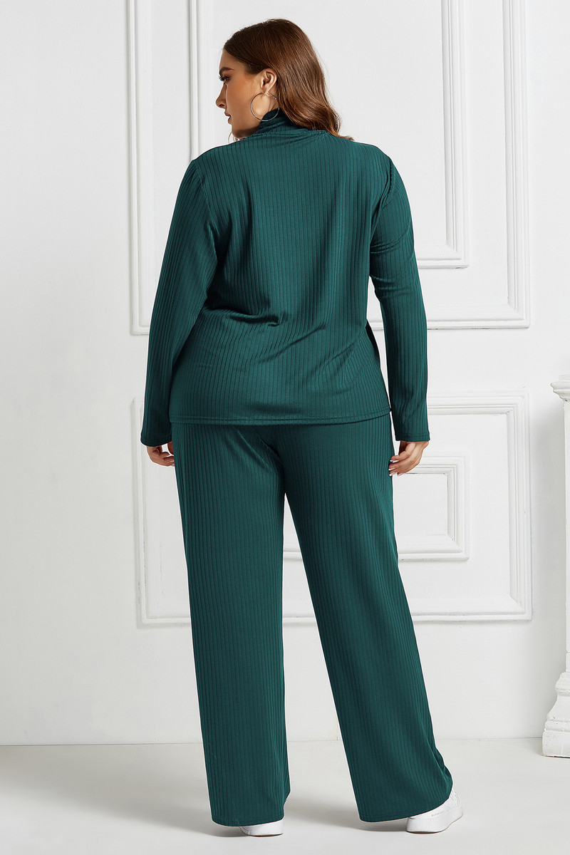 Γυναικεία ενδύματα SOMOIA Plus Size Παντελόνι με μεγάλο φαρδύ πόδι με μακρυμάνικο βαμβακερό λάκκο με λουράκι casual αθλητικό κοστούμι χονδρική Dropshipping