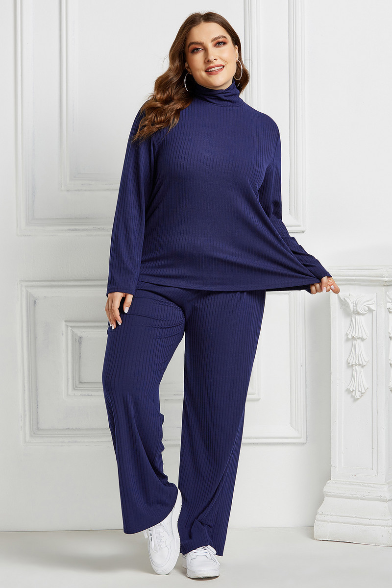 Γυναικεία ενδύματα SOMOIA Plus Size Παντελόνι με μεγάλο φαρδύ πόδι με μακρυμάνικο βαμβακερό λάκκο με λουράκι casual αθλητικό κοστούμι χονδρική Dropshipping