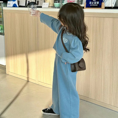 Bear Leader Παιδικό σετ με μακρυμάνικο ανοιξιάτικο και φθινόπωρο Sporty μονόχρωμο μπλουζάκι πόλο+παντελόνι Two Piece Παιδικό σετ μόδας για κορίτσια